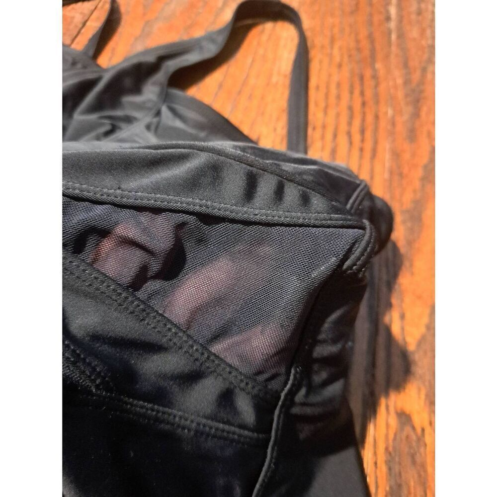 Size 12 Bleu Rod Beattie Black Mesh Criss Cross Front Swimsuit Bathing Suit - Picture 4 of 5